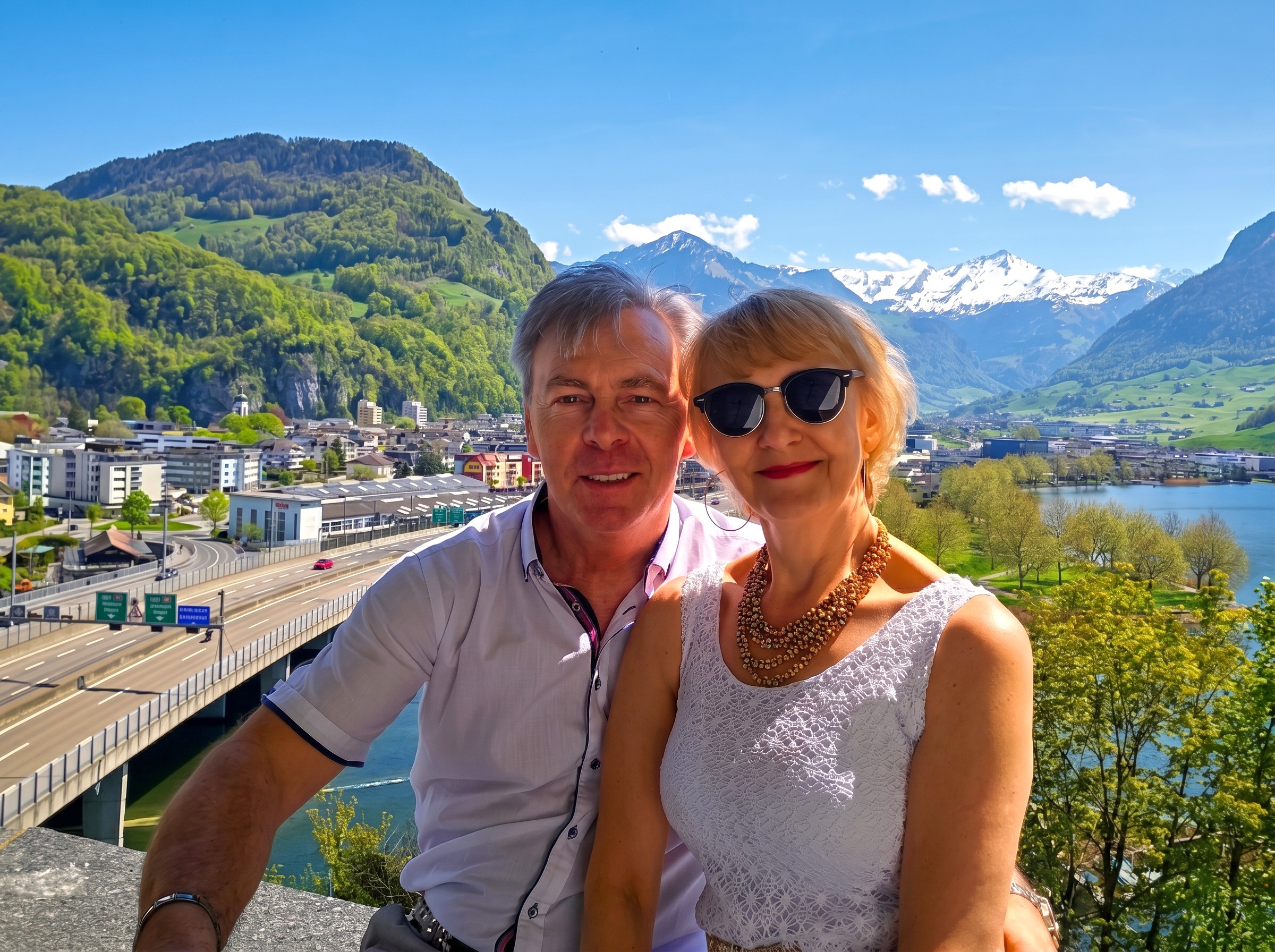 Turi and Helen in the Swiss Alps