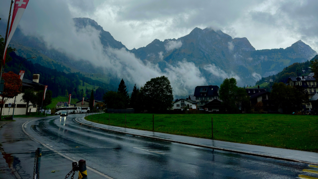 Cloudy day in the Swiss Alps